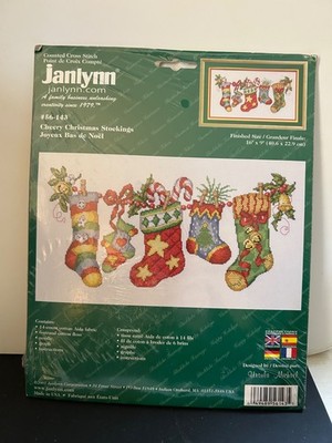 Janlynn Cherry Christmas Stockings Cross Stitch Kit 56-143 Ursula Michael 2002 