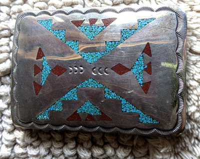 Navajo belt buckle H.S.B. Navajo-Buckle-Belt-Native-  main image 2