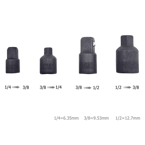 4-pack 3/8" to 1/4" 1/2 inch Drive Ratchet SOCKET ADAPTER REDUCER Air Impact Set - Picture 2 of 12