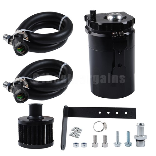 Black Oil Catch Can Oil Separator for Ford F150 2.7L 5.0L Raptor 3.5L Ecoboost - Picture 1 of 10