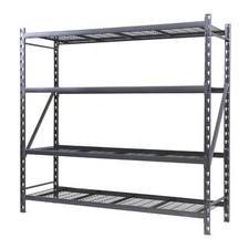 4 Shelf Steel Storage Shelving Rack Heavy Duty 4,000 lb Capacity 77" Wide x 24"