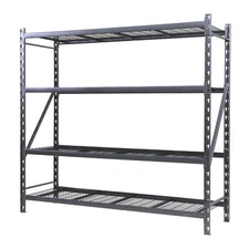 4 Shelf Steel Storage Shelving Rack Heavy Duty 4,000 lb Capacity 77" Wide x 24"