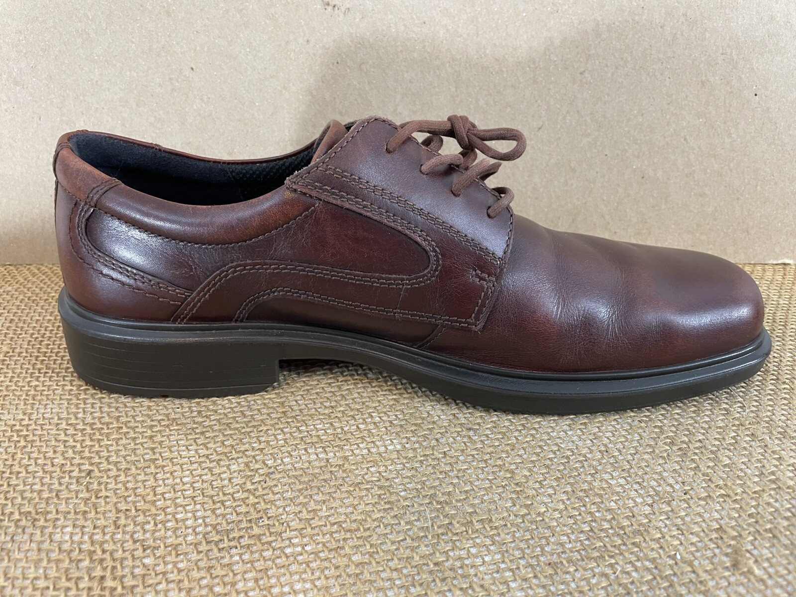 SAOLA Scarpe eleganti Oxford stringate Ecco uomo 44 in pelle marrone