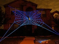 33 ft ULTRA Giant GlowWeb Rope Spider Web UV Glow Outdoor Halloween House Prop