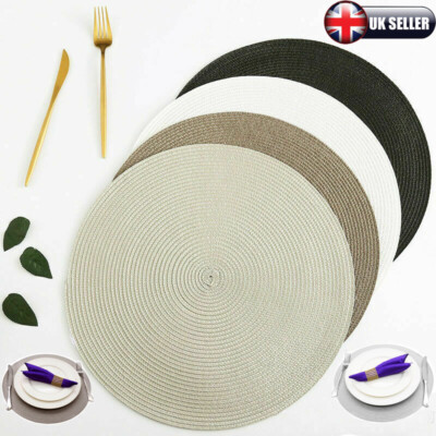 4 Packungen Runde Jacquard Gewebt Rutschfest Tischsets Esstisch Platzsets Set