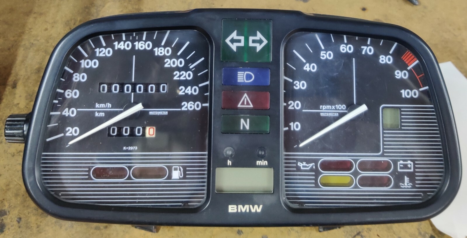 01 BMW K100 SPEEDOMETER AND REVCOUNTER INSTRUMENT CLUSTER CLOCKS W2973