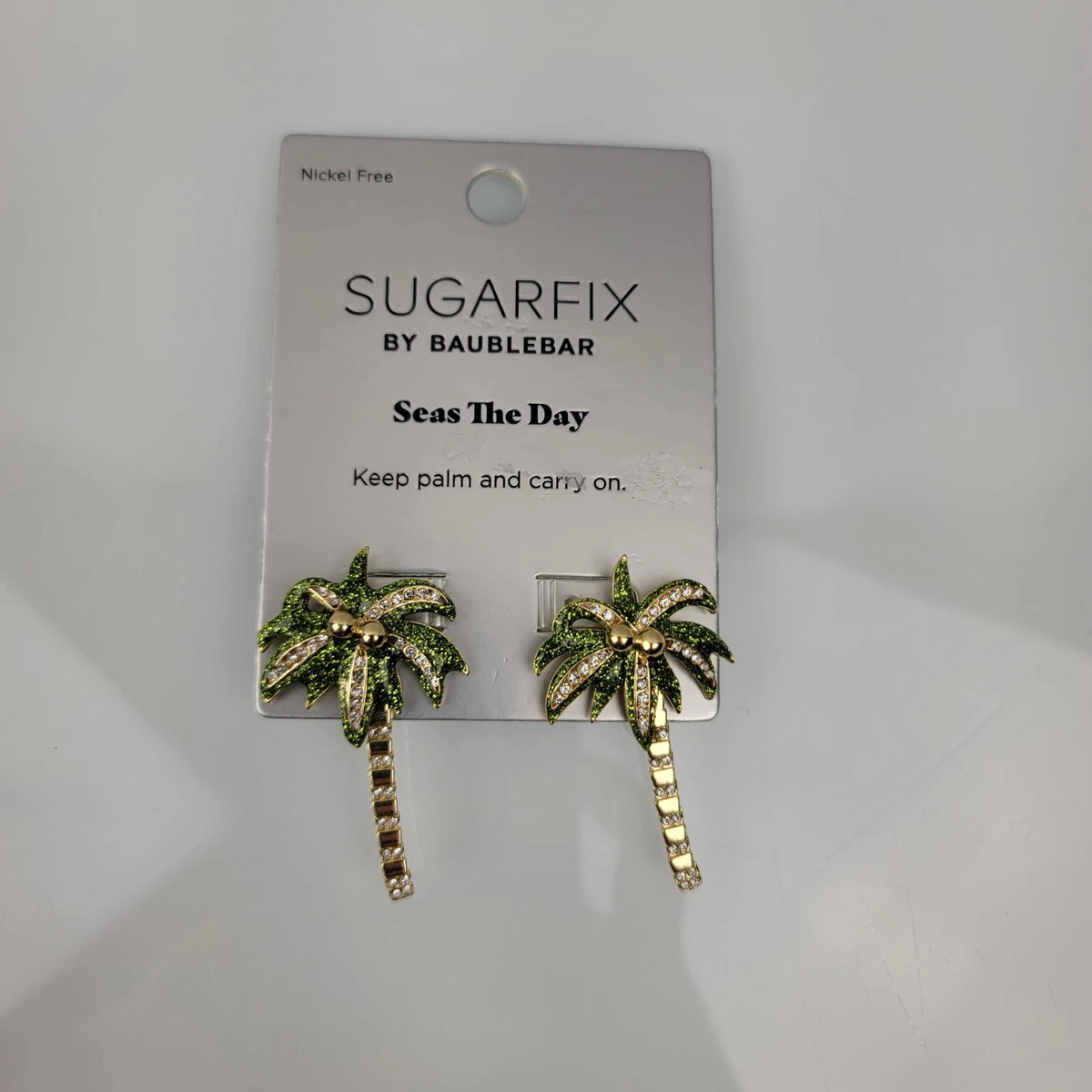 Sugarfix by Baublebar Seas the Day Palm Tree earrings post dangle