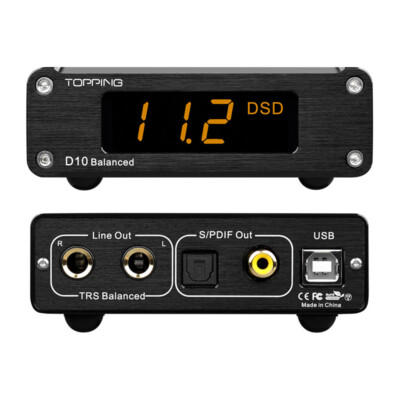 NEW D10 Balanced USB ES9038Q2M DAC XU208 TRS/XLR Hi-Res Audio Decoder