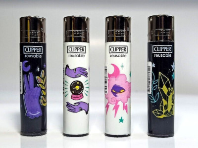 4x Clipper Classic  '' Bright Future '', Gasfeuerzeug Neuheit