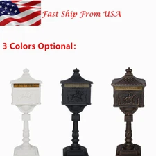 Mail Box Heavy Duty Mailbox Postal Box Security Cast Aluminum Vertical Pedestal