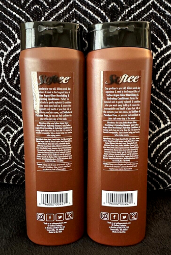 2pk SOFTEE ARGAN GLOW NOURISHING HYDRATING CONDITIONER FOR CURLY HAIR 12.5oz LOT - Picture 2 of 6