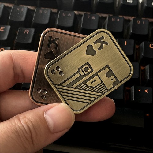 Metal Poker Fidget Slider EDC Adulto Fidget Giocattoli ADHD Strumento Ansia Stress Reli... - Foto 4 di 7