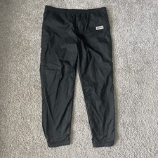 Vintage 90s Adidas Track Pants Mens Large Black Nylon Lined Zip / Snap Ankle