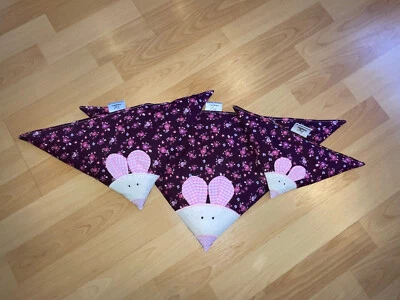 DIE IDEENBIENE Körnerkissen Maus Wärmekissen - rosa Karo / lila Blümchen - L / XL / XXL