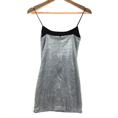 Babyboo Mini Dress Size XS Sleeveless Bodycon Scoop Neck Glitter Silver New  | eBay Australia