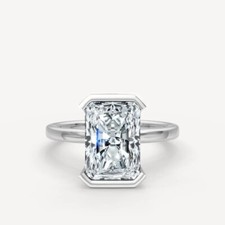 Radiant Cut White Moissanite Solid 950 Platinum Engagement Women Solitaire Ring