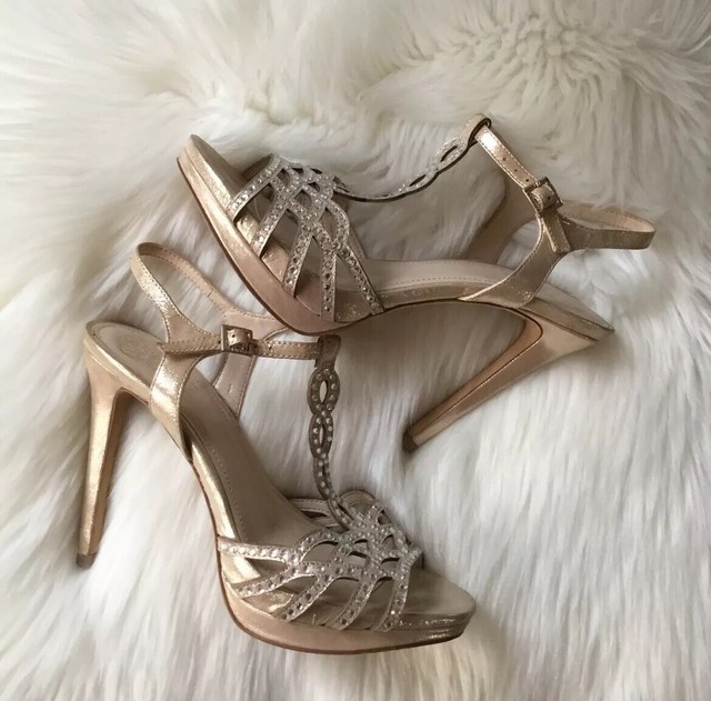 crystal gold shoes