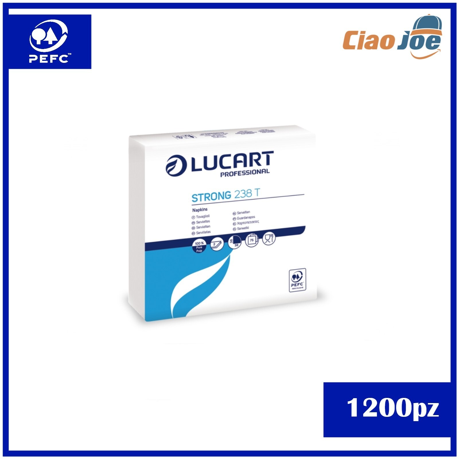 1200 Servilletas Strong 38x38 2 Capas Blancas – Eventos Restaurantes Hoteles