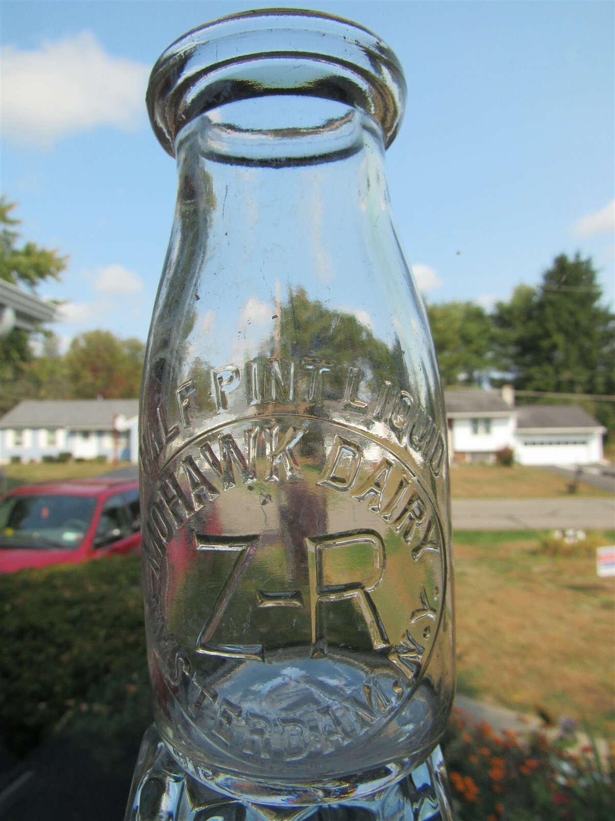 TREHP Milk Bottle Mohawk Dairy ZR Farm Amsterdam NY Montgomery County