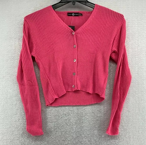 Hot Pink Cardigan Sweater Size 