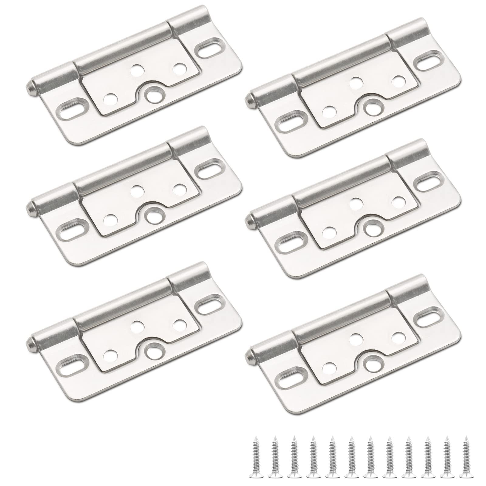 6PCS Non-Mortise Hinges Chest Hinges 3 Inch Box Hinges Heavy Duty Vintage Fur...