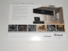McIntosh MB100 Media Bridge Brochure, Specs, Info, 2 pgs Rare!