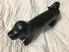 Hand Carved 9  Wooden Dachshund Figure Weiner Dog Handcrafted