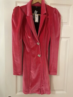 open lace back dress River Island Pink Long Sleeve Wrap Blazer Dress