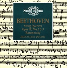 CD Medici String Quartet - Beethoven Quartets Opus 59, Nos. 2 & 3 UK Nimbus