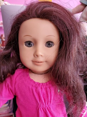 American Girl Doll Grey Eyes Dark Brown Hair Ebay