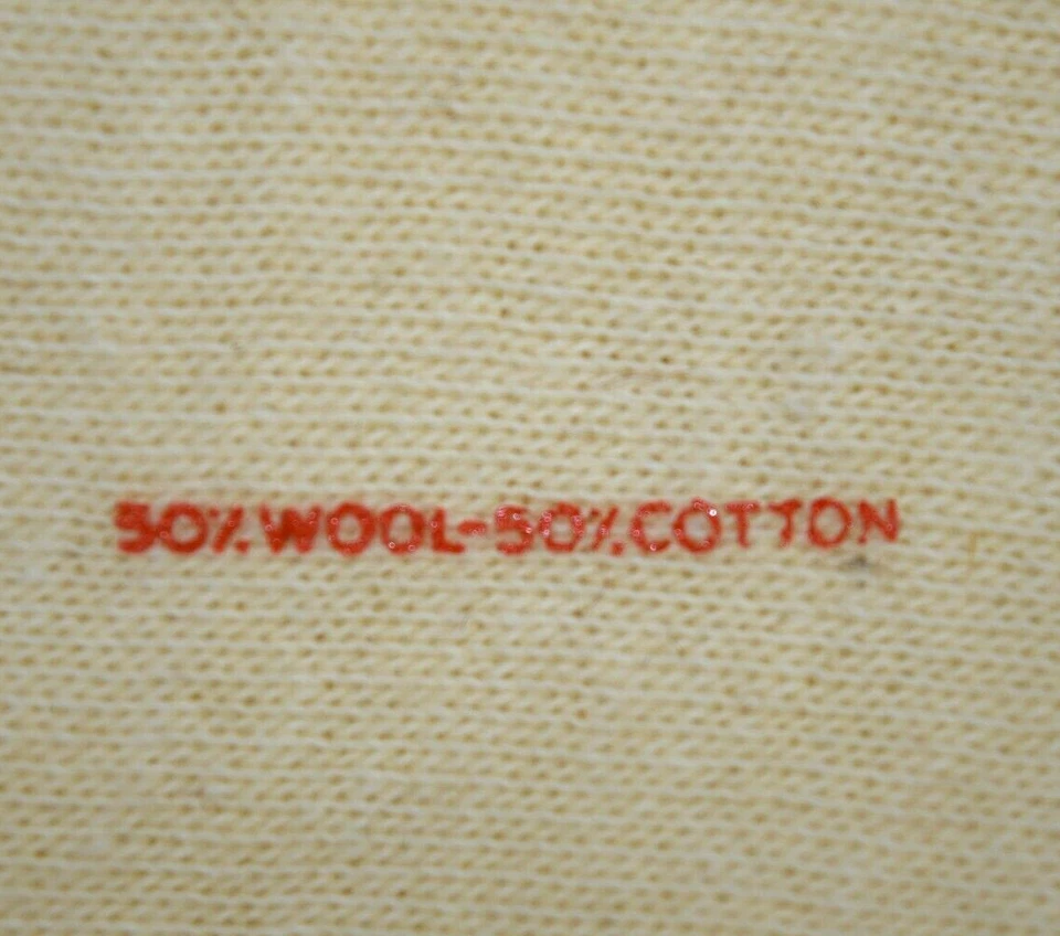 Calcetines Beloit Medias Vintage Años 50 60 Crema Atlética Lana Algodón 9" x 7.5" Nuevos con Etiquetas Foto 3 de 4