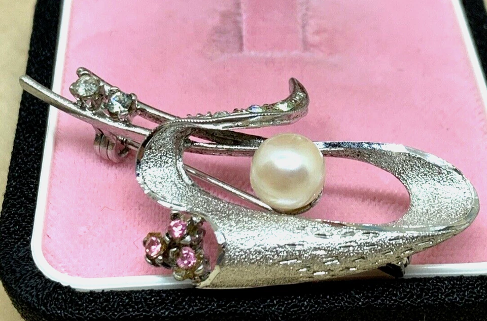 SPILLA MENEGATTI CON PERLA COLTIVATA STRASS ARGENTO 800 SATINATO E LUCIDO 60/ 70 - Immagine 2 di 4