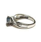 10k white gold .12ct diamond princess london blue topaz gemstone ring 3.3g 5.75 — photo 3