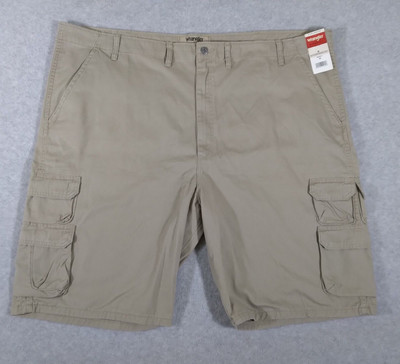 Wrangler Authentics Cargo Shorts Men's 50x10.5 Pockets Cotton Khaki Beige NWT