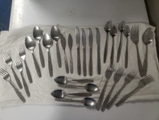 Lot 30 Pcs Northland Stainless Korea Triana Forks Spoons Flatware Serving Flower