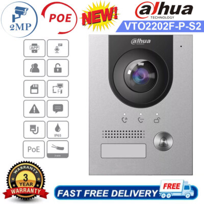 Dahua VTO2202F-P-S2 IP Villa Door Station 2MP Fisheye Camera Doorbell PoE APP US