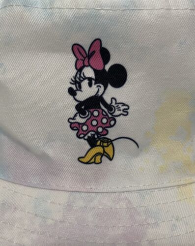 Disney Minnie Mouse Bucket Hat Youth One Size Cap Kids Pastel Tie Dye Pink - Picture 2 of 9