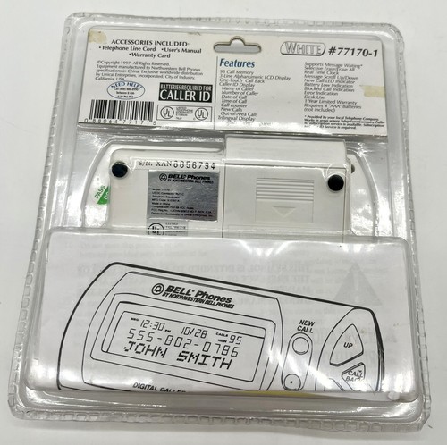 Nowe telefony dzwonowe alfanumeryczny wyświetlacz identyfikatora dzwoniącego #77170-1 LCD biały NOS - Zdjęcie 8 z 8