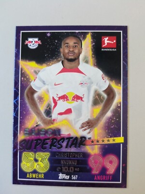 Topps Match Attax Extra 22/23 Saison Superstar Nr.567 Christopher Nkunku  Leipzi