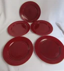 HAZEL ATLAS DEPRESSION  MODERNTONE GLASS PURPLE DINNER PLATES LOT OF 5 PCS