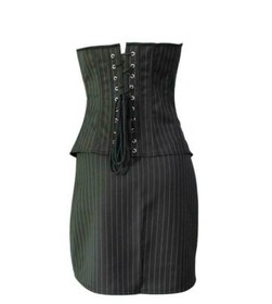 US Women's Corset Top with Skirt Set Bustier Overbust Lace Up Bodyshaper M-3XL