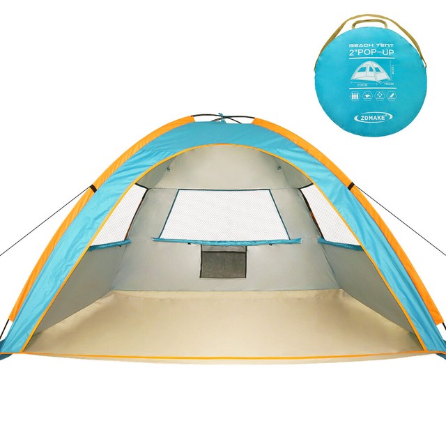 ZOMAKE Pop Up Tent 3 4 Person, Beach Tent Sun Shelter for Baby with UV Protection Automatic and Instant Setup Tent for Family ZOMAKE Pop Up Tent 3 4 Person, Beach Tent Sun Shelter for Baby with UV Protection Automatic and Instant Setup Tent for Family
