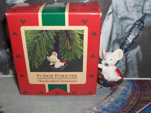 Fudge Forever`1987'This Mouse Found Him A Fudge Forever Home,Hallmark Ornament