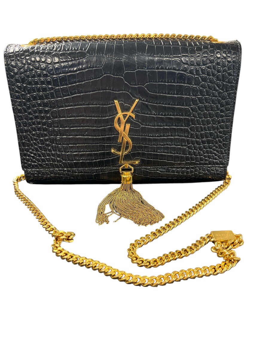YVES SAINT LAURENT KATE MONOGRAM YSL TASSEL CHAIN WALLET 9.5X6X2 (UE (PSH033148)