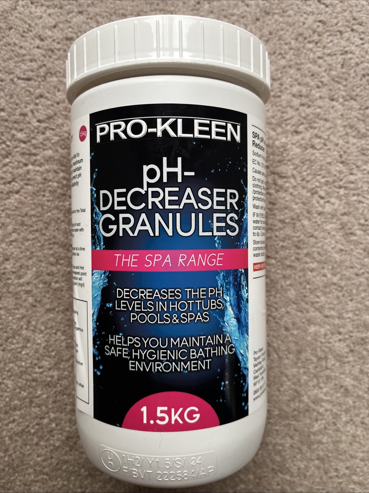 PRO-KLEEN pH-Decreaser Granules. The Spa Range. 1.5kg. New. Free P&P