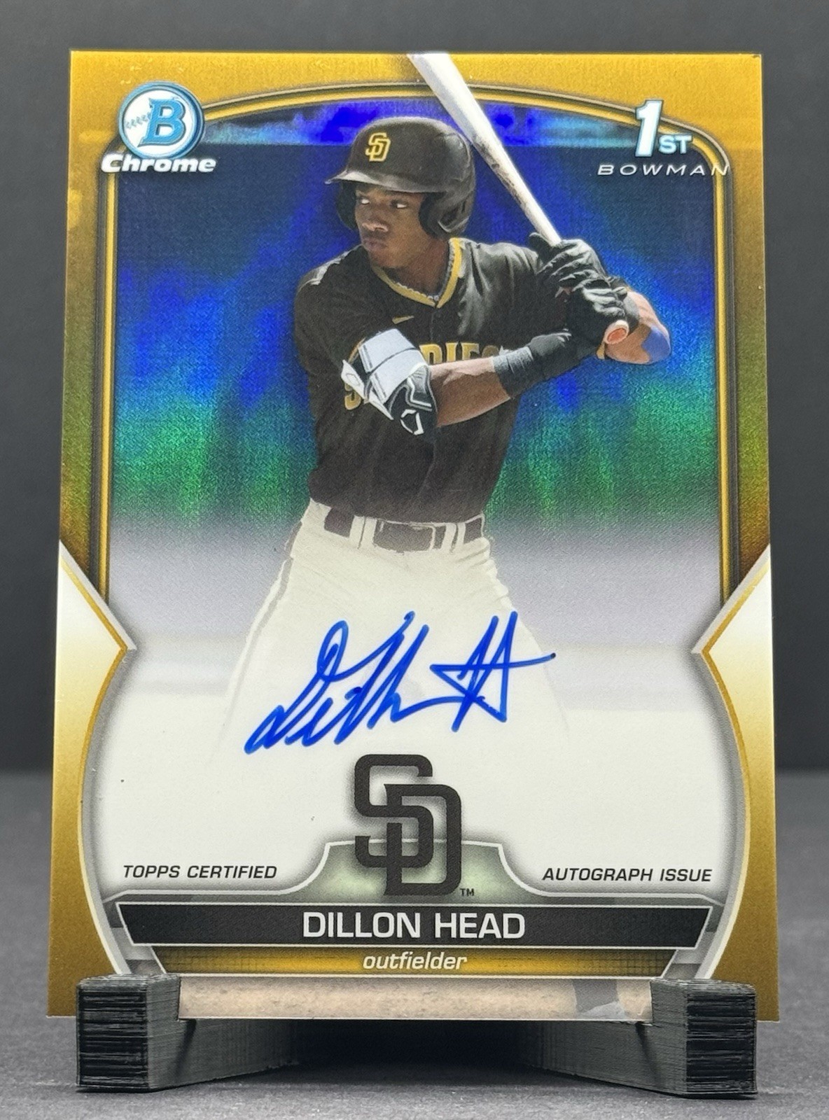 2023 Bowman Draft Dillon Head Chrome 1st True Gold Refractor /50 Auto #CDA-DHE