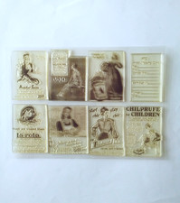 Clear silcone stamps, sheet of Vintage themed stamps for card making and crafts