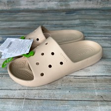 Crocs Classic Slides Sandals Cream Unisex Womens 6 Mens 4 V2 Shiitake