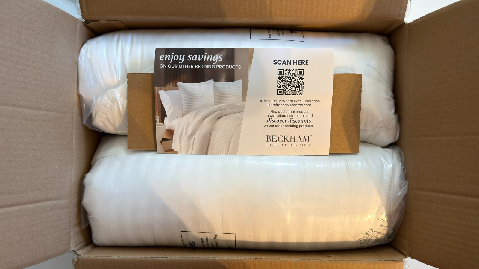 Beckham Hotel Collection 2 Pack Bed Pillows Queen Size White New Sealed
