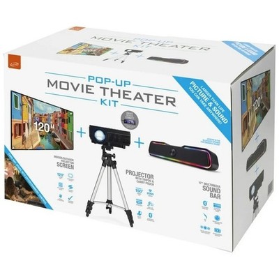 iLive Pop-Up Movie Theater Kit Projector with Bluetooth 120'' Screen THE2024BDL